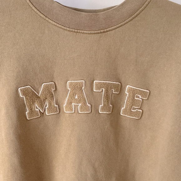 MATE the Label 100% Organic Fleece Embroidered MATE Sweatshirt in Hazelnut - Picture 8 of 14